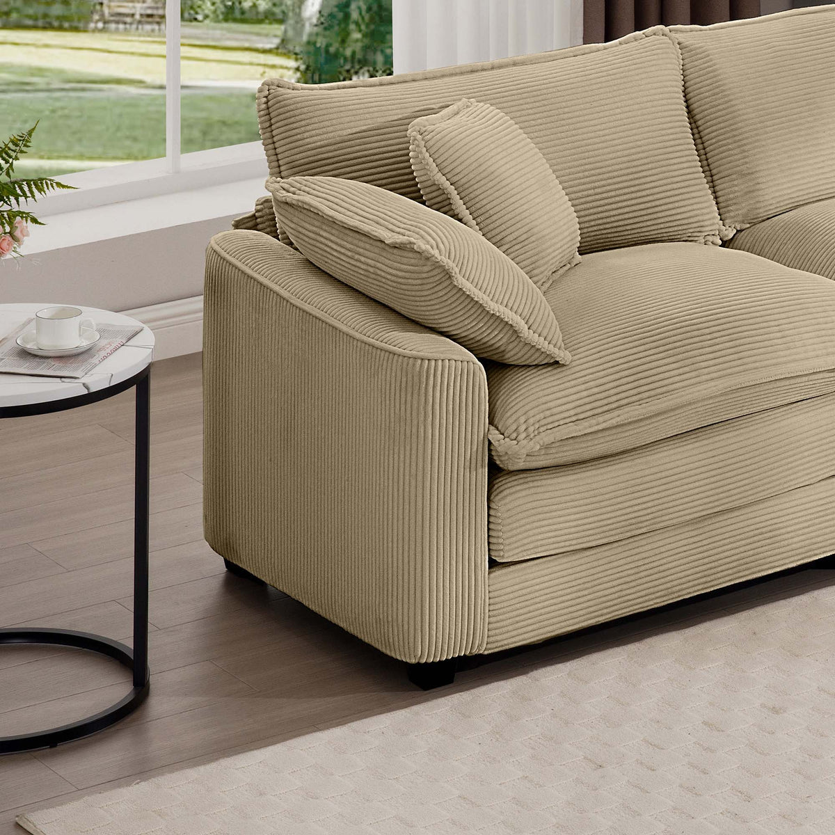 Classic Modern Deep Seat Chair and Footstool Set