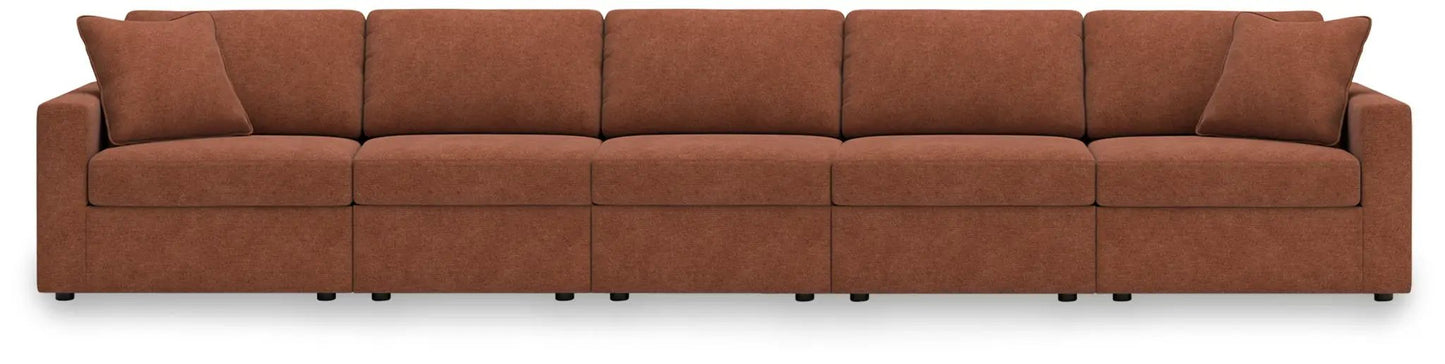 Modmax Sectional Spice stationary sofa in burnt orange fabric by Unique Piece Furniture on Tampa Home & Garden Store