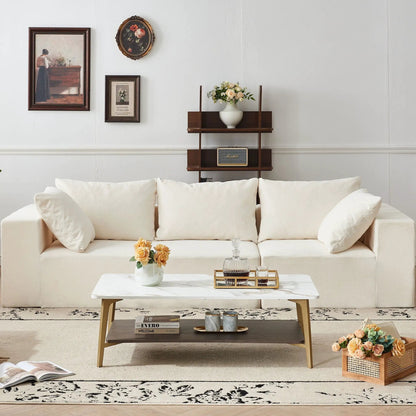 Coffee Table for Living Room, Golden White