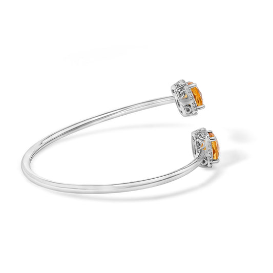 Sterling silver bypass bracelet with yellow citrine and diamond accents by Bids.com on Tampa Home & Garden Store