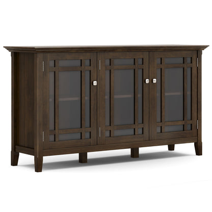 Bedford storage cabinet adjustable shelves brown wood tall display cabinet with glass HouseOfZazla on Tampa Home & Garden Store
