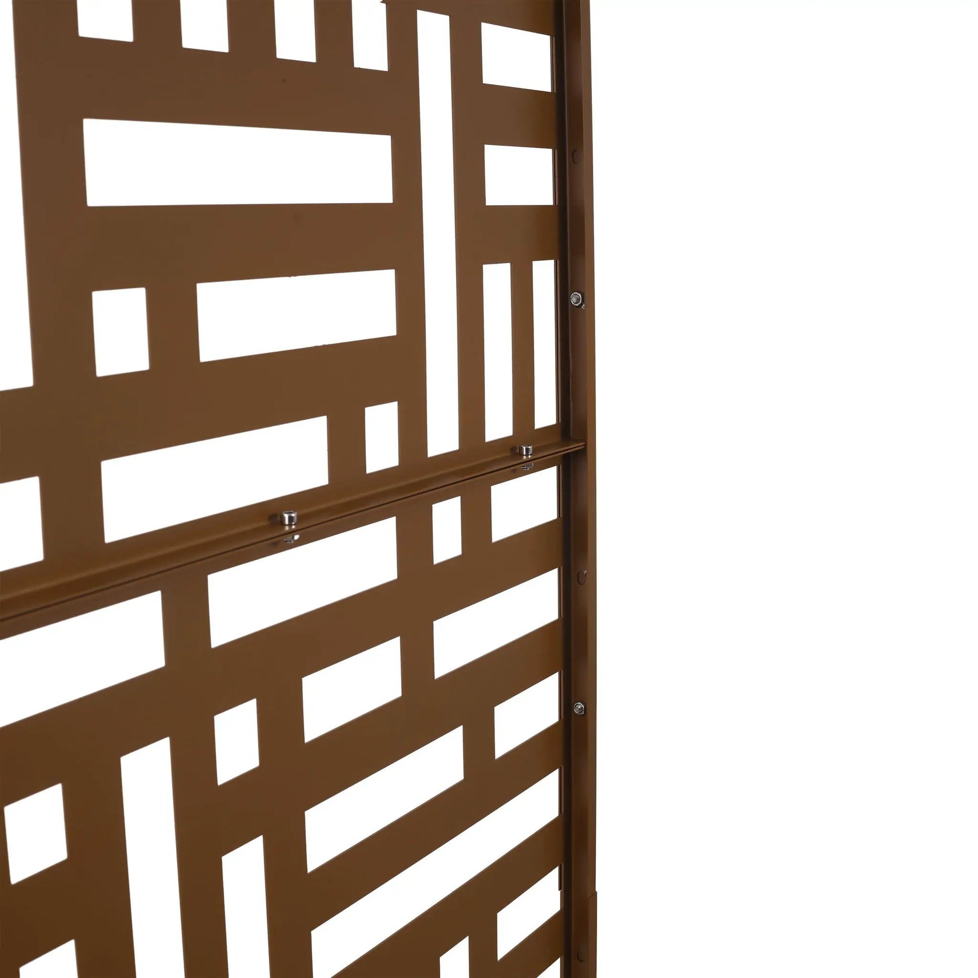 Decorative freestanding metal privacy screen brown finish indoor/outdoor room divider on Tampa Home & Garden Store