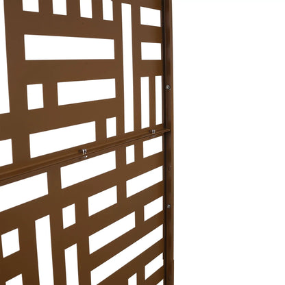 Decorative freestanding metal privacy screen brown finish indoor/outdoor room divider on Tampa Home & Garden Store