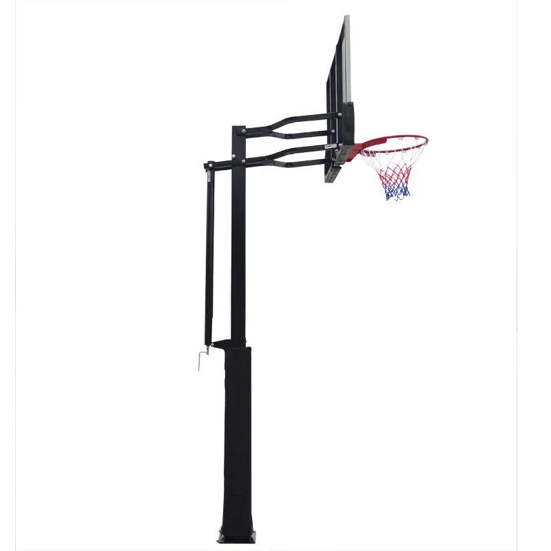 Basketball hoop outdoor height-adjustable FLIPSTYLEZLLC with buried pole and backboard on Tampa Home & Garden Store