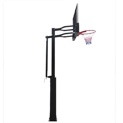 Basketball hoop outdoor height-adjustable FLIPSTYLEZLLC with buried pole and backboard on Tampa Home & Garden Store