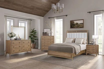3 Drawer Nightstand With USB Latte Finish