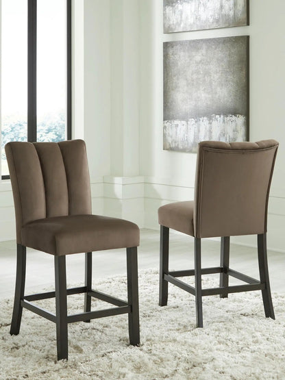 Jeshina Upholstered Barstool Set of 2 Mocha