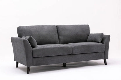 Damian Woven Fabric Sofa with Accent Pillows