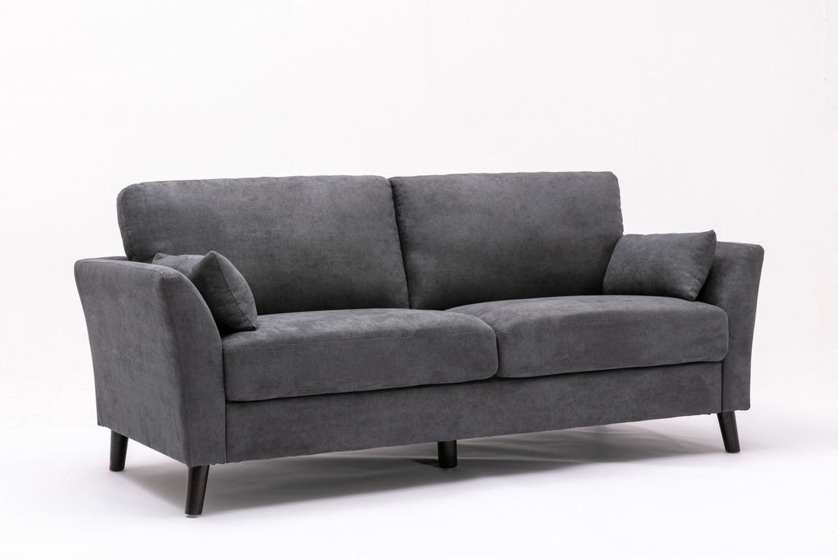 Damian Woven Fabric Sofa And Accent Pillows