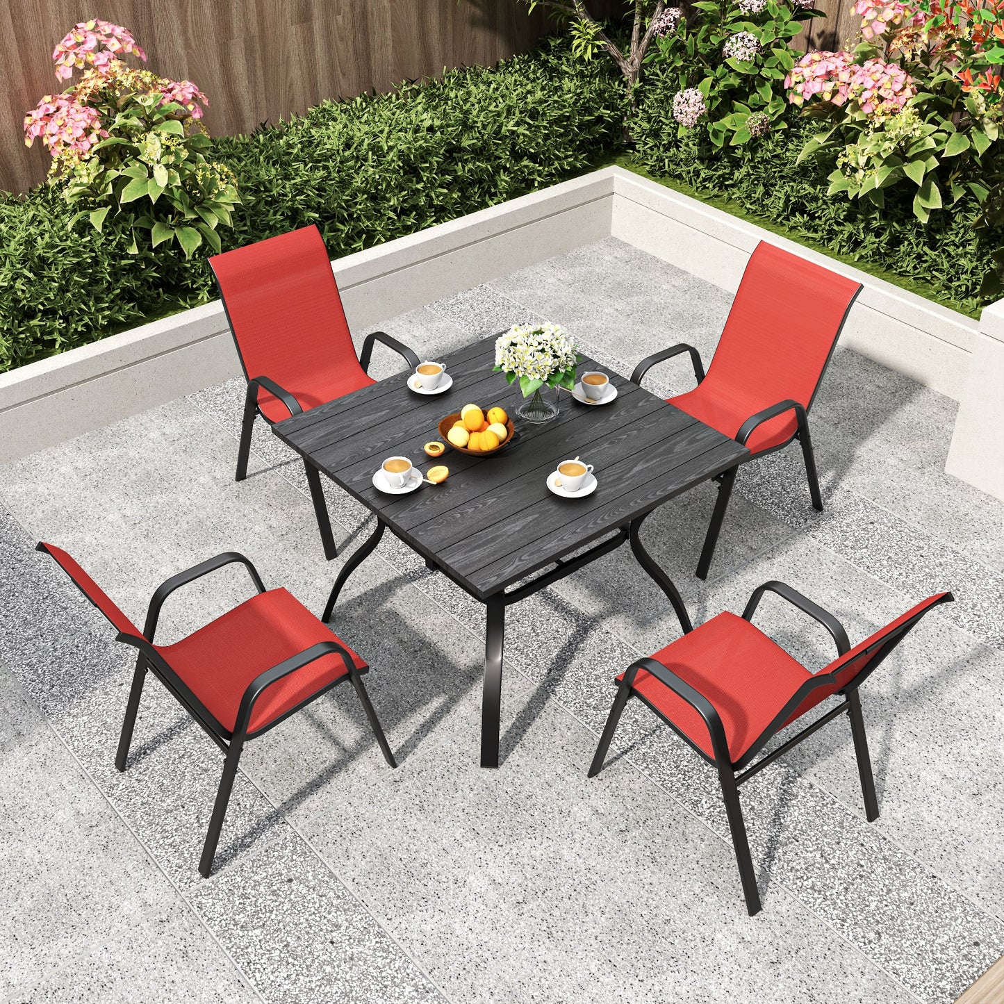 5 Piece Outdoor Dining Set With a Chair and Table