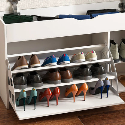 Modern Entryway Bench With 3 Tier Drawers