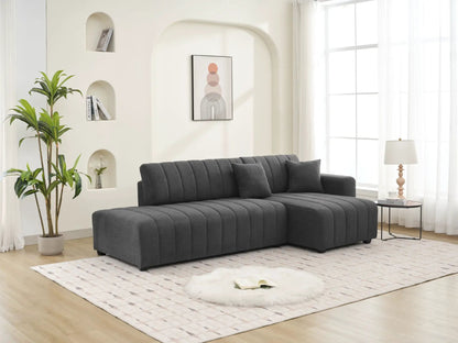 Jessica Lamb Wool Sectional Sofa with Chaise charcoal gray by Unique Piece Furniture on Tampa Home & Garden Store