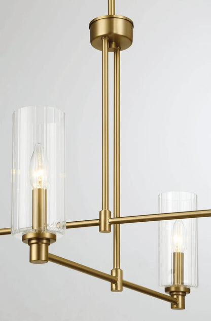 Enigma Four Lights Chandelier Satin Brass