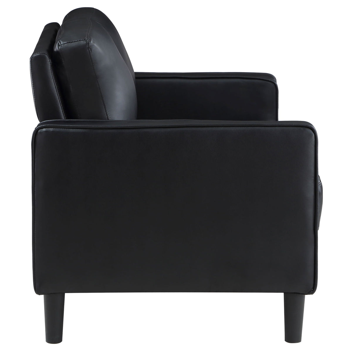 Ruth Two Piece Track Arm Sofa and Black Cushions