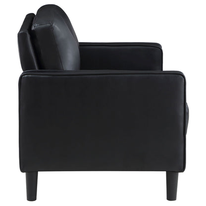 Ruth Two Piece Track Arm Sofa and Black Cushions