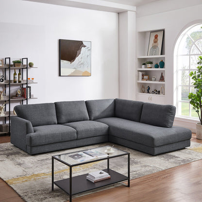 Glander Comfortable Cozy Sectional Sofa in dark gray fabric by HouseOfZazla on Tampa Home & Garden Store