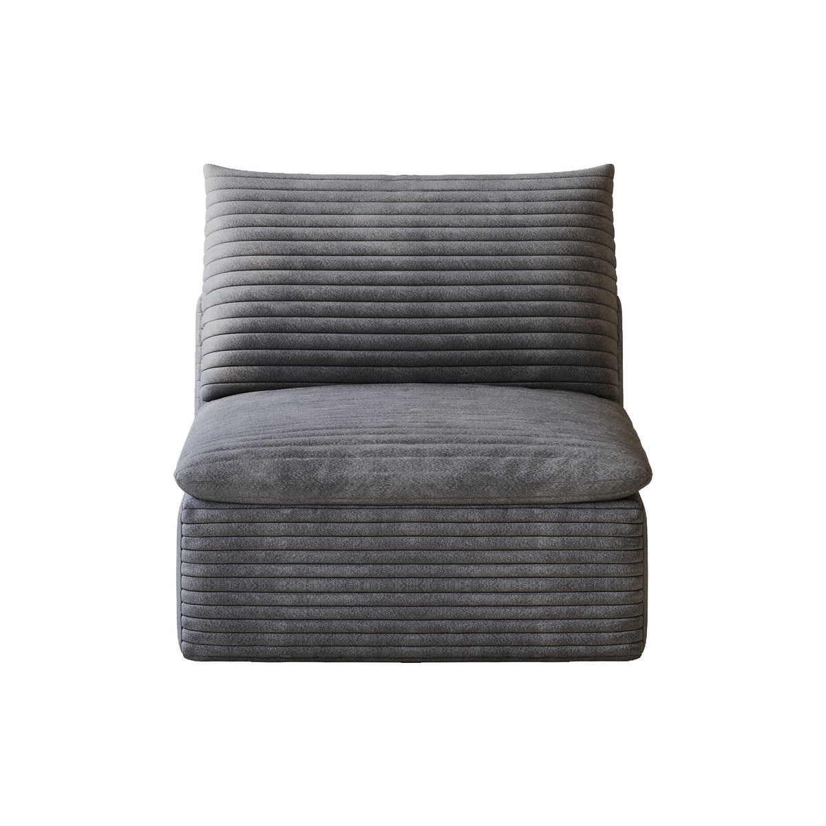 Modern And Modular Dark Fabric Middle Seat Sofa
