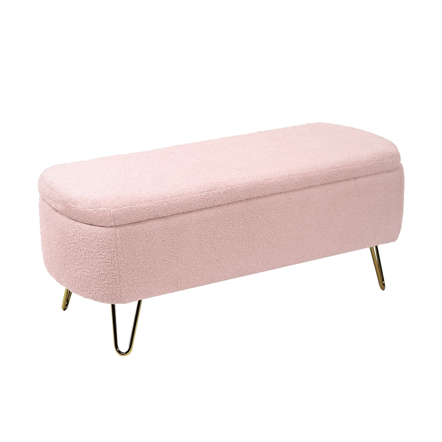 Soft Faux Fur Storage Ottoman For Bedroom