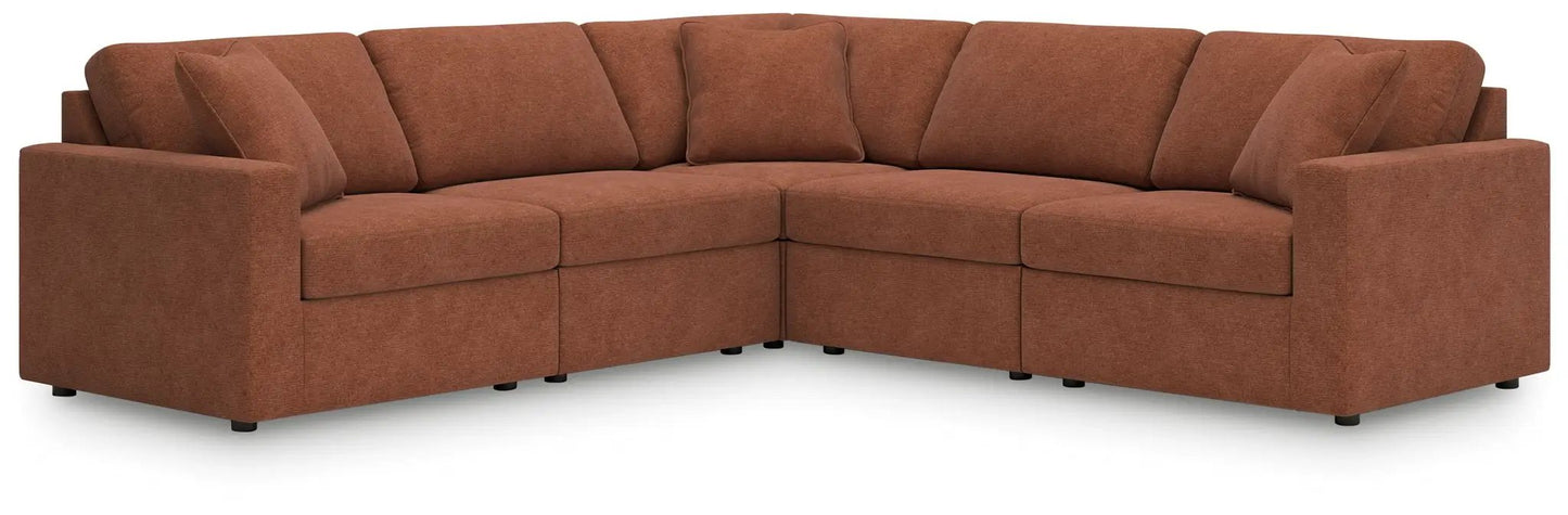 Modmax Sectional Spice rust-orange fabric L-shaped sofa by Unique Piece Furniture on Tampa Home & Garden Store