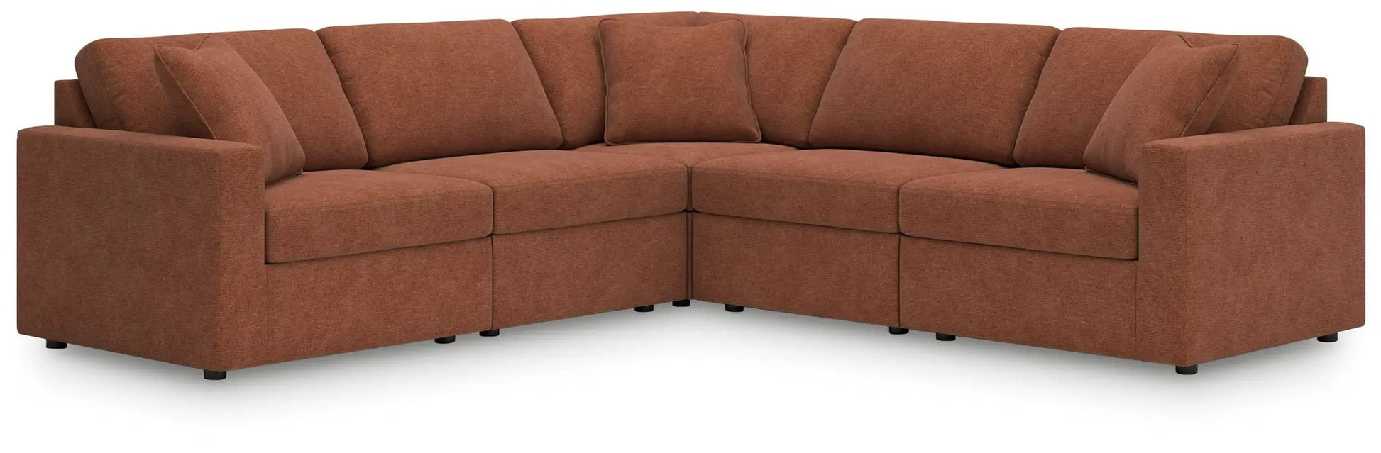 Modmax Sectional Spice rust-orange fabric L-shaped sofa by Unique Piece Furniture on Tampa Home & Garden Store