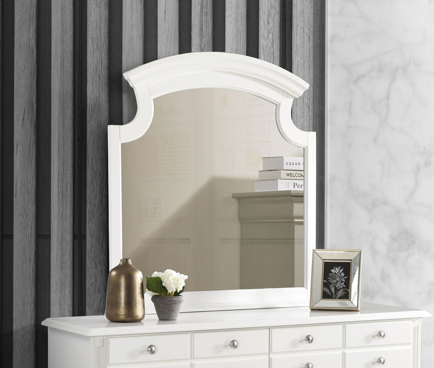 Summit Mirror with real wood veneers and mount, white mirror Unique Piece Furniture on Tampa Home & Garden Store