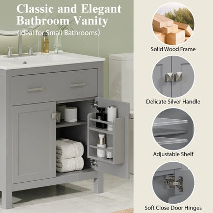 Bathroom Vanity Ceramic Sink and Soft Close Doors