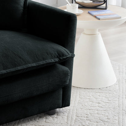 Comfy Deep Single Seat Sofa Upholstered Reading Armchair in black textured fabric on Tampa Home & Garden Store