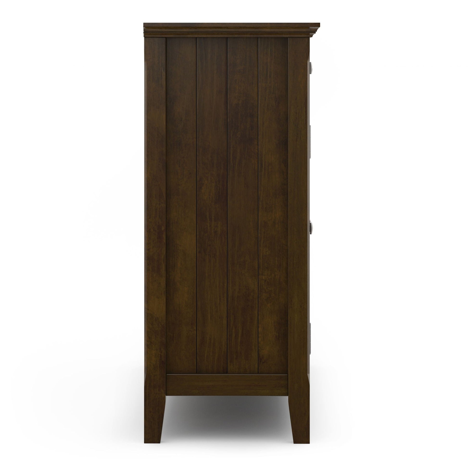 Acadian brown wood storage cabinet with vertical plank panels HouseOfZazla accent cabinet on Tampa Home & Garden Store