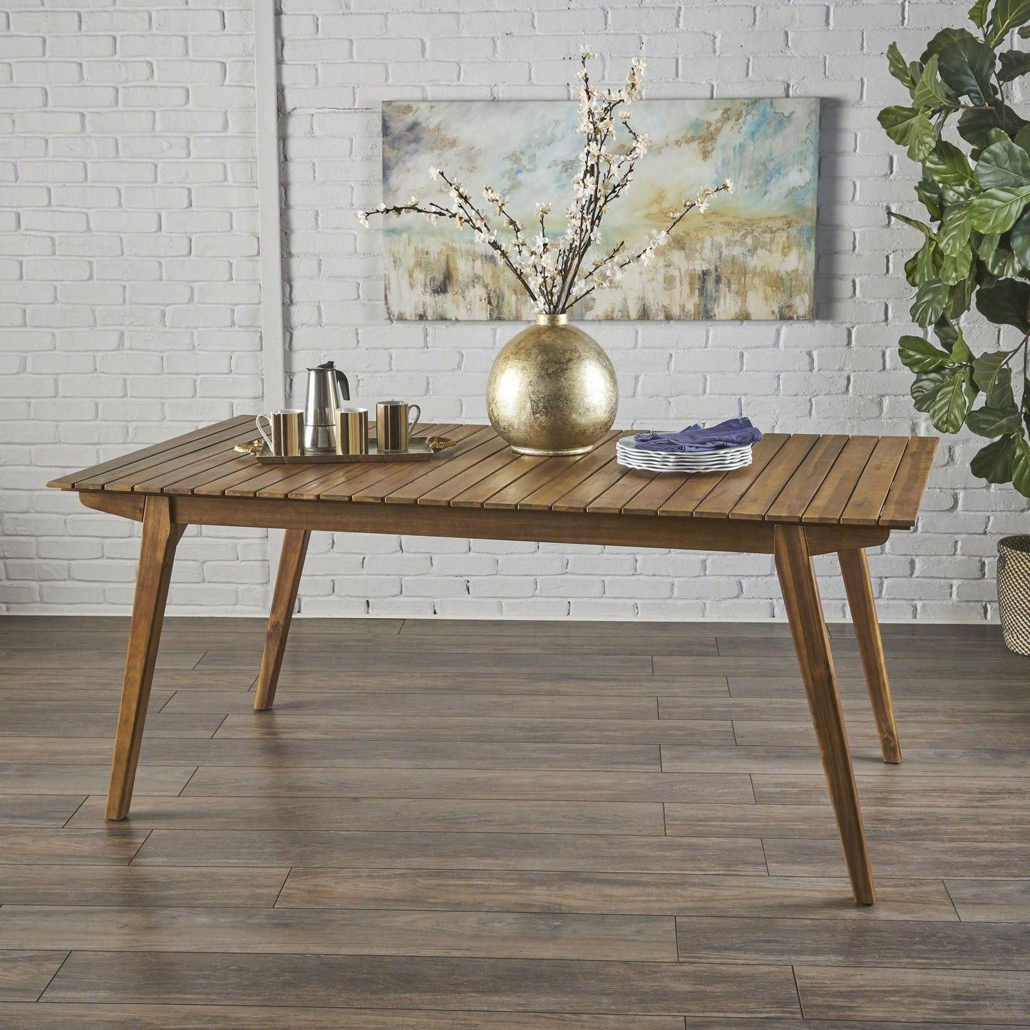 Outdoor Dining Table and Elegant Acacia Frame