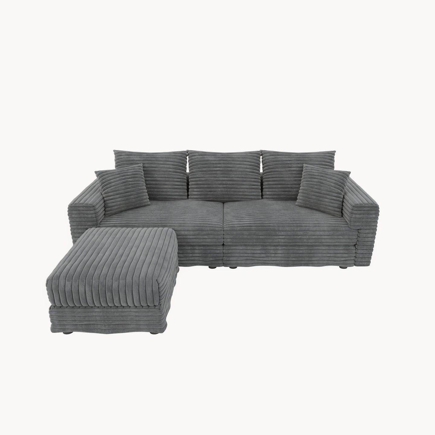Convertible Sofa With Deep Seat and Pillows