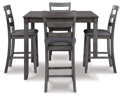 Bridson Square Counter Table Set 5 Piece Gray