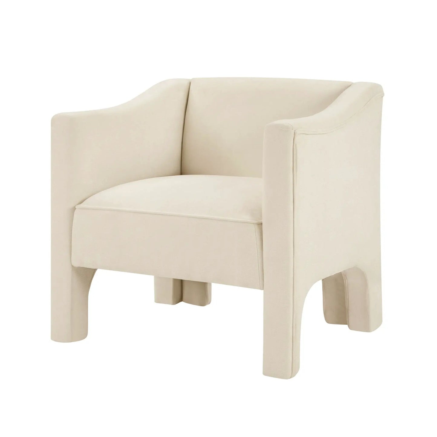 Barrel Accent Chair with Enclosed Arms in beige fabric by Unique Piece Furniture on Tampa Home & Garden Store