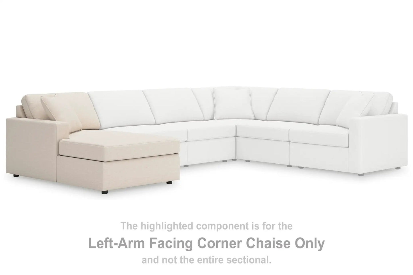 Modmax Oyster sectional by Unique Piece Furniture, two-tone beige and white stationary sofa on Tampa Home & Garden Store