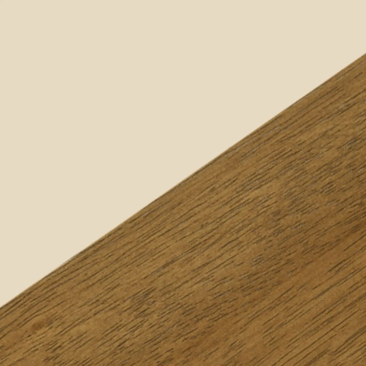 Dining chair wood finish close up showing warm brown oak grain on beige background on Tampa Home & Garden Store