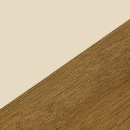 Dining chair wood finish close up showing warm brown oak grain on beige background on Tampa Home & Garden Store