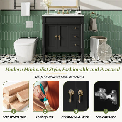 Bathroom Vanity With Ceramic Sink and Soft Close