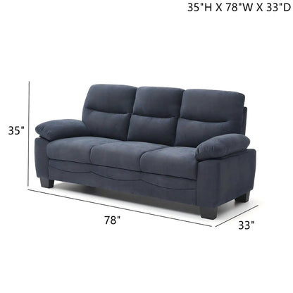 Summerton sofa with pillow top arms, dark blue fabric, Unique Piece Furniture, on Tampa Home & Garden Store