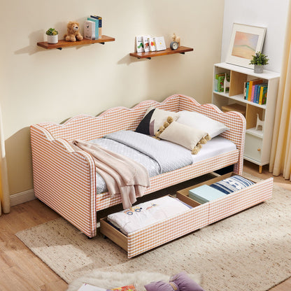 Gingham Daybed With Usb Port And The Wave Shape