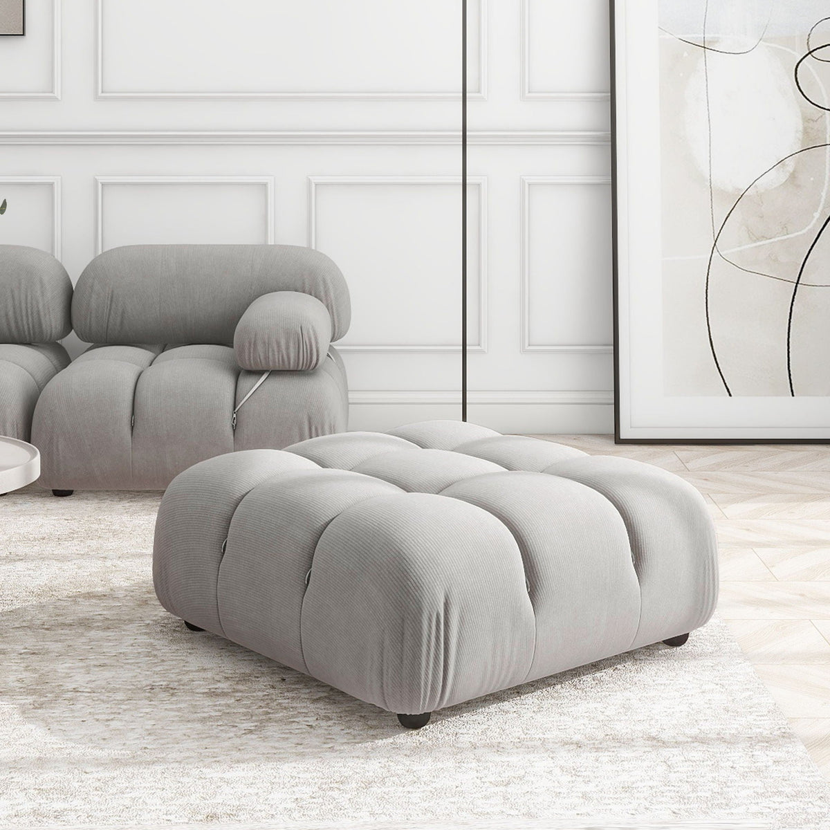 Bubble modular modern cocktail ottoman in gray fabric with high-density foam HouseOfZazla on Tampa Home & Garden Store