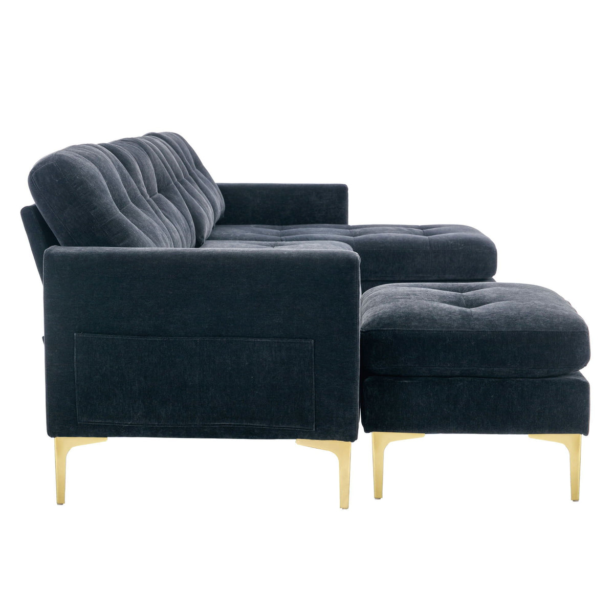 Modern Convertible Sectional Sofa and Ottoman