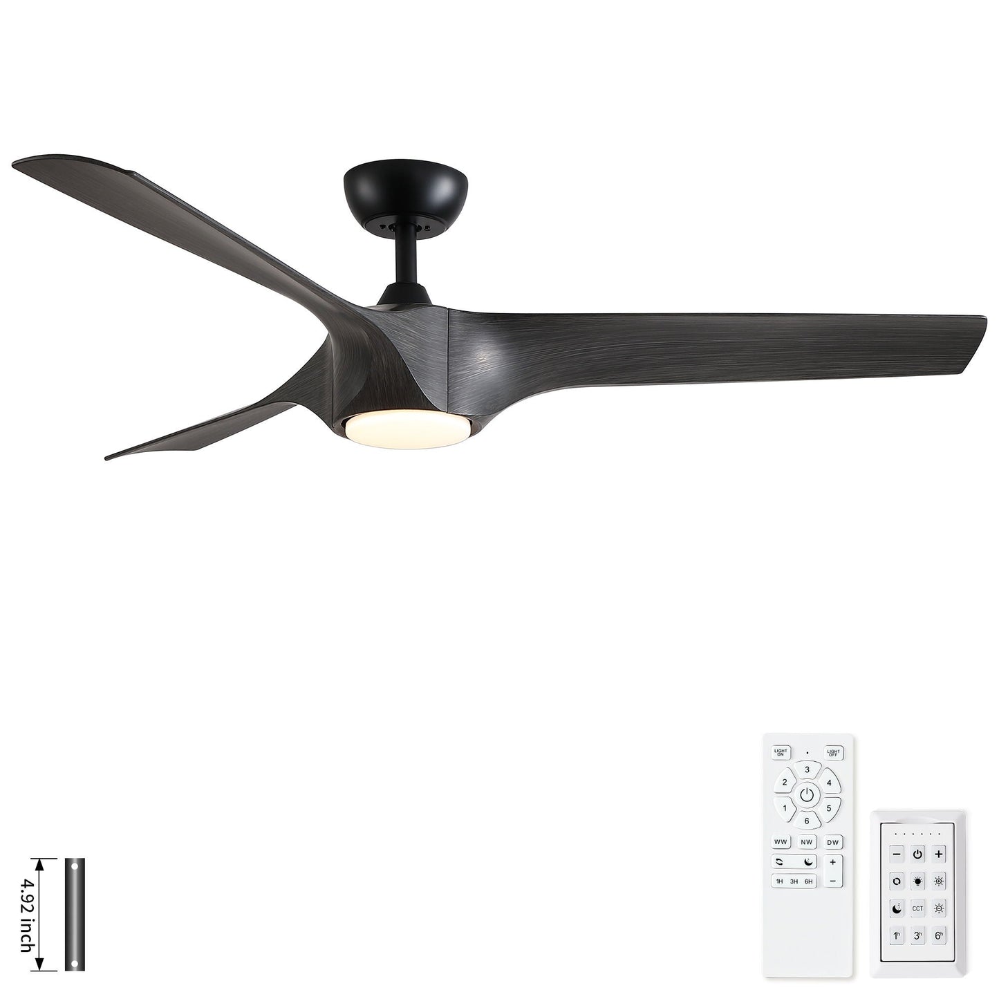Ceiling fan with ABS blades by HouseOfZazla reversible quiet motor and built-in light on Tampa Home & Garden Store