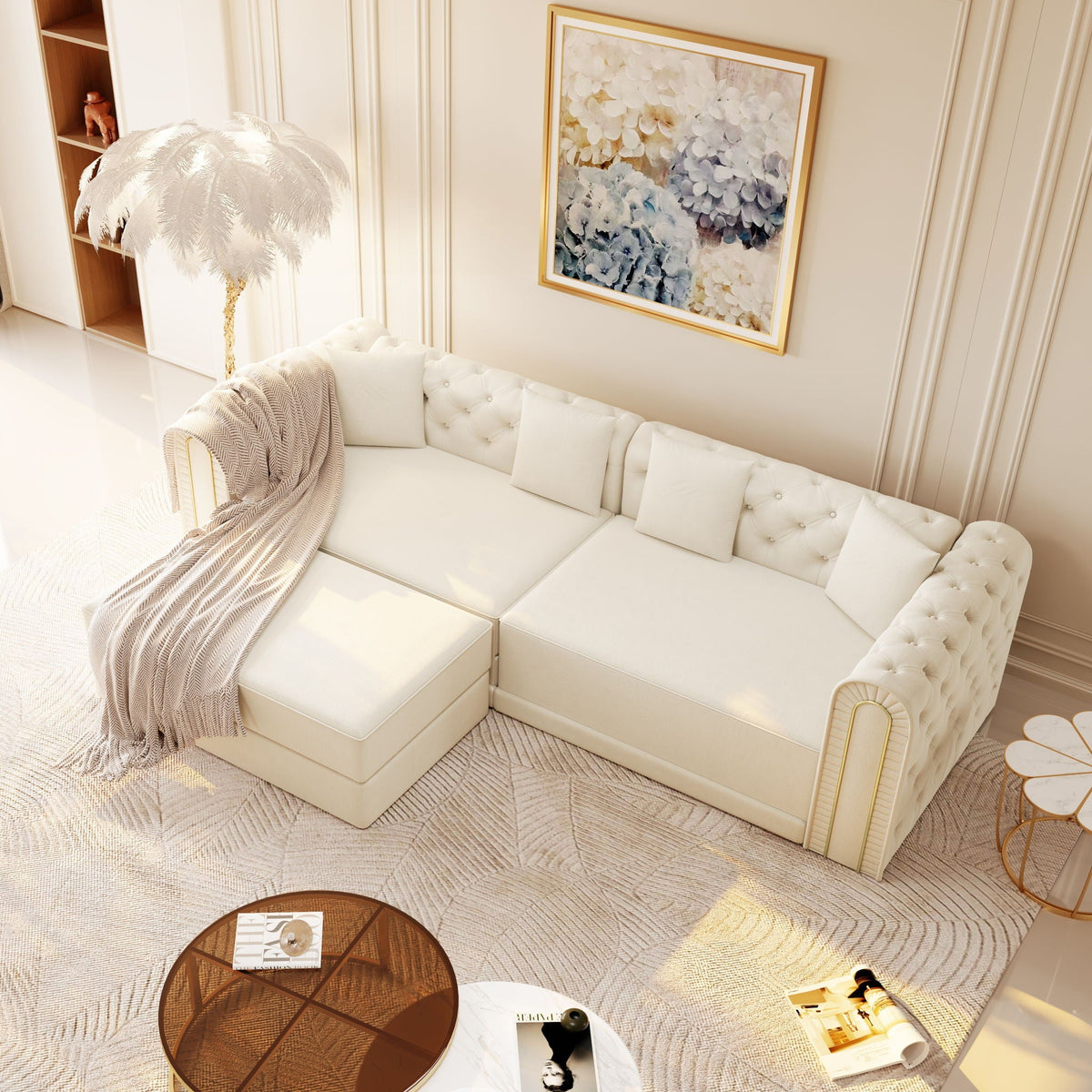 3 In 1 Convertible Sofa and Ottoman Bed