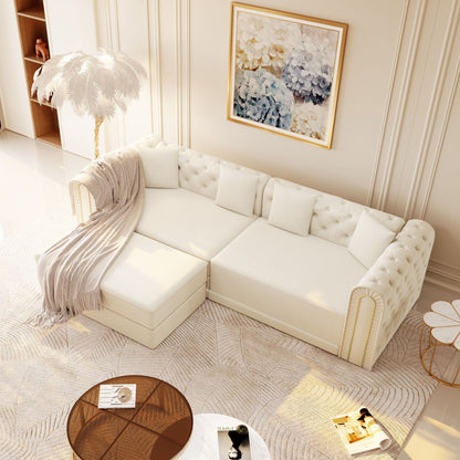 3 In 1 Convertible Sofa and Ottoman Bed
