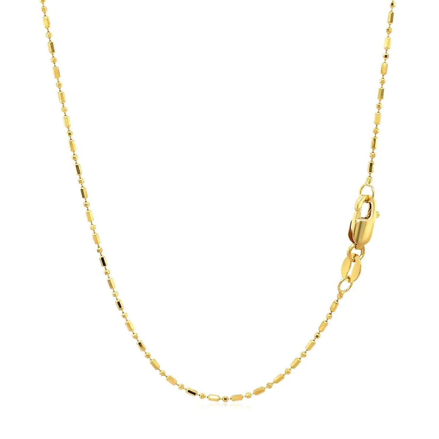 Necklace 14k yellow gold diamond-cut bead chain 1.0mm lobster clasp by Bids.com on Tampa Home & Garden Store
