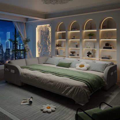 L Shaped Couch With Pull Out Bed And Usb Port