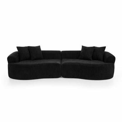 4 Seater Curved Cloud Sectional Sofa black fabric by HouseOfZazla stationary sectional on Tampa Home & Garden Store