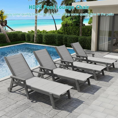 Set of Two Outdoor Pool Lounge Chairs for Patio