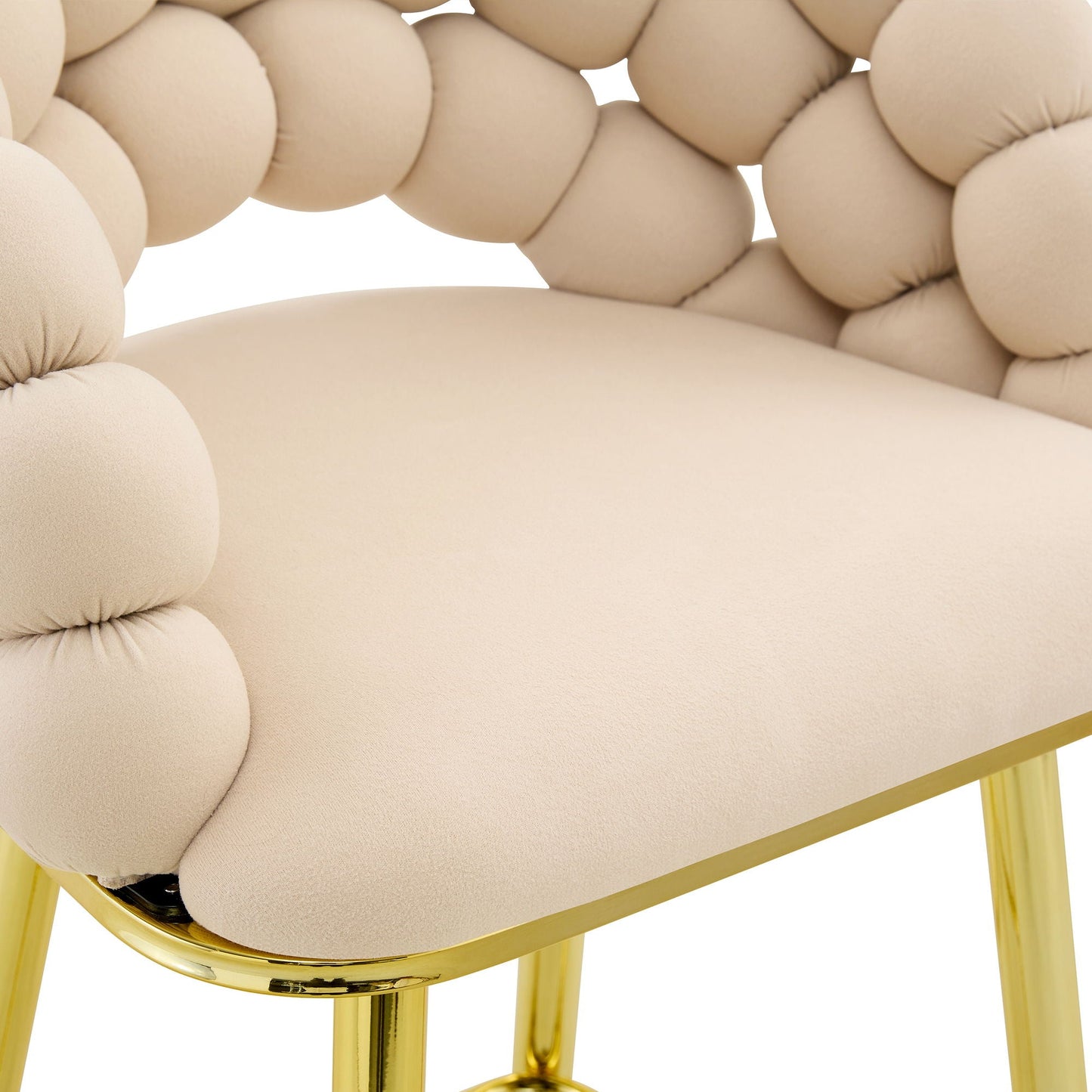 Ball Chain Bubble Tufted Bar Chairs Set Of Two