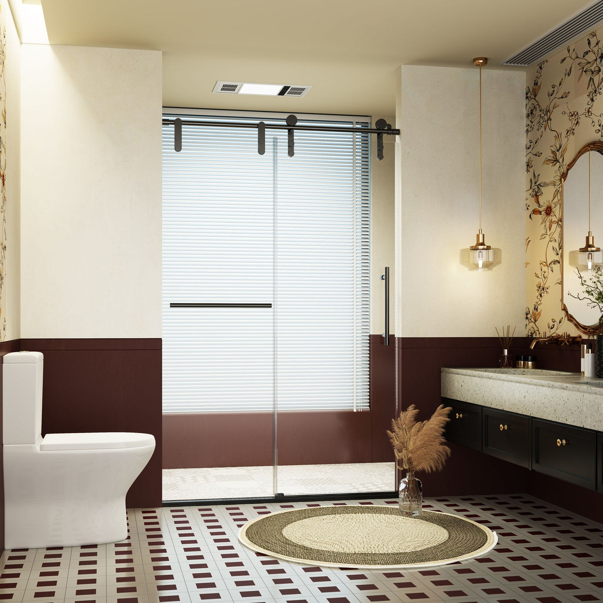 Frameless sliding shower door with towel rail, handle and clear glass by HouseOfZazla on Tampa Home & Garden Store