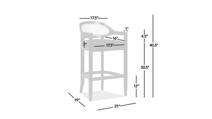 Counter Height Stool HouseOfZazla mid-century cane back with beige seating on Tampa Home & Garden Store